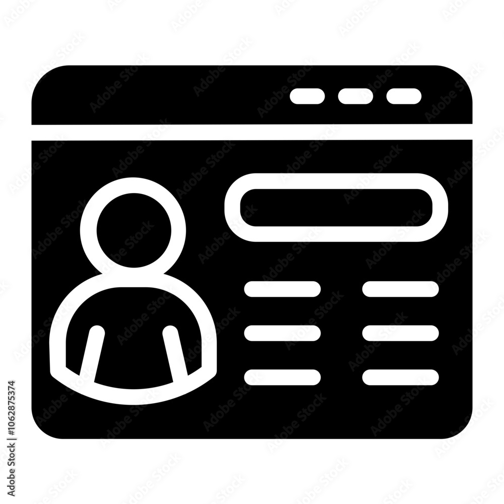 Social profile Solid Icon