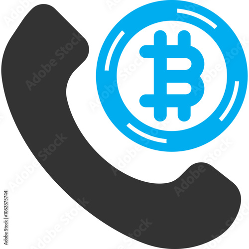 Bitcoin Call vector icon with an isolated background 