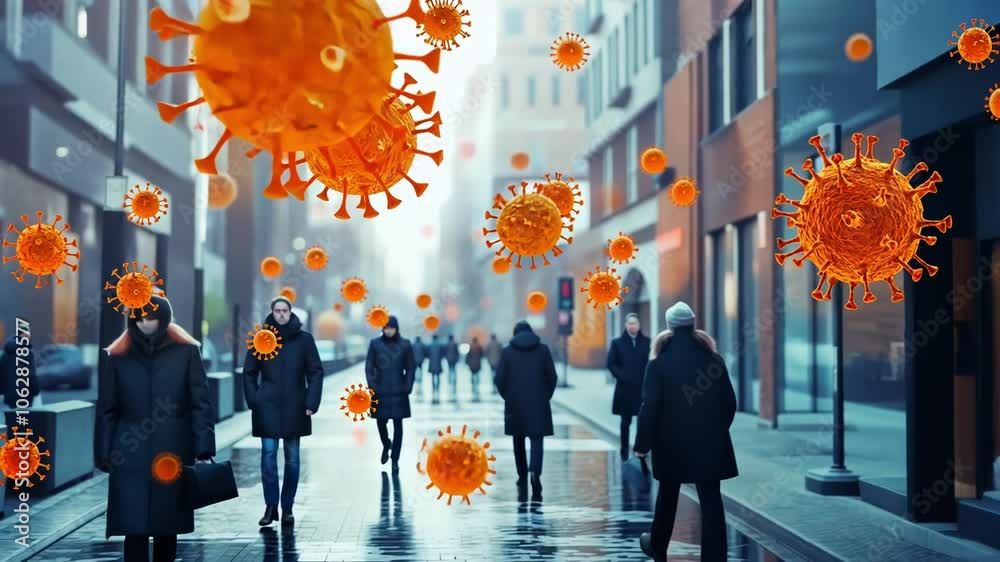 Urban Street Amidst a Viral Outbreak