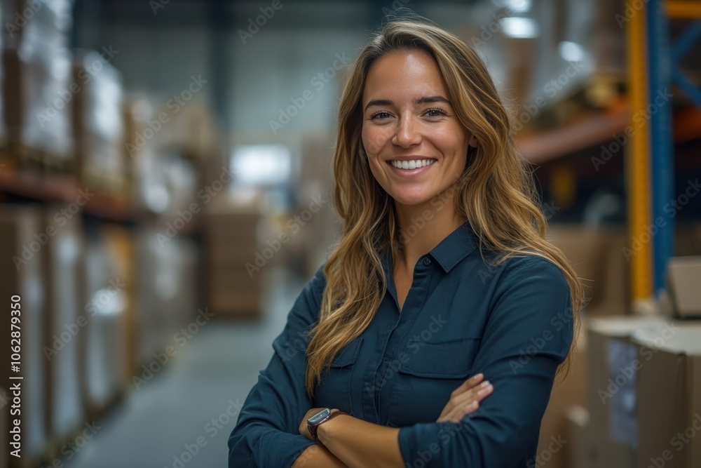 Logistics manager coordinating operations in a warehouse setting, emphasizing organization and efficiency Logistics manager coordinating operations in a warehouse setting, emphasizing organization and efficiency