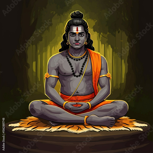Illustration of Lord Ayyapp...