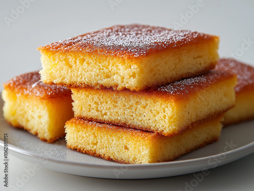 Cornbread, real, minimal and white background.