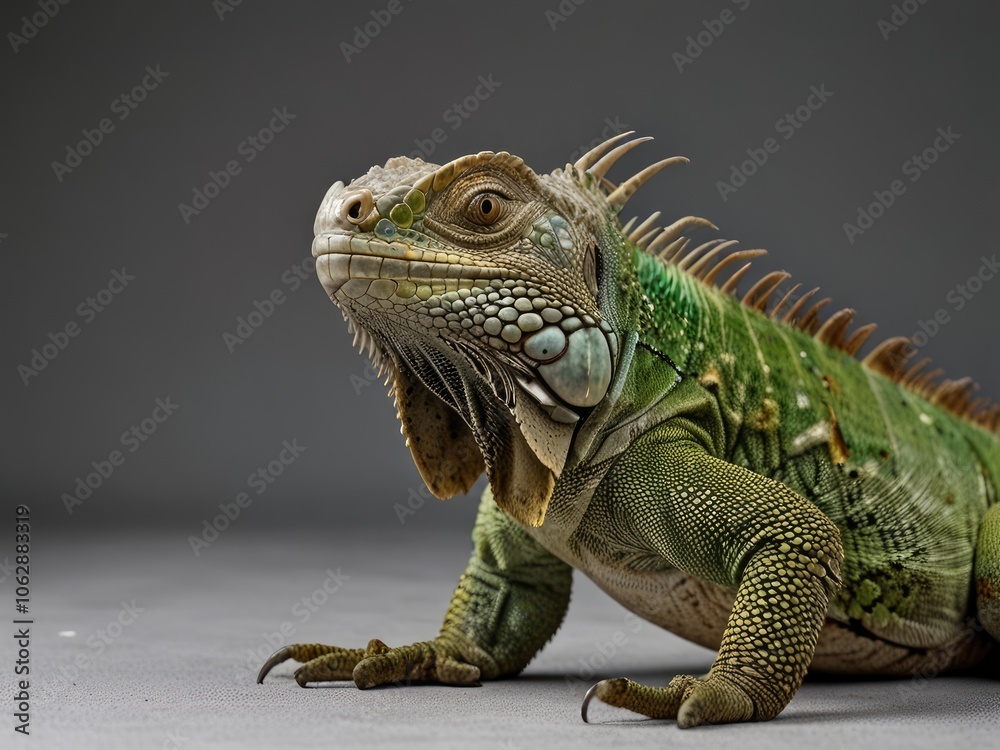 Obraz premium iguana in the zoo,iguana on a tree,iguana in the zoo