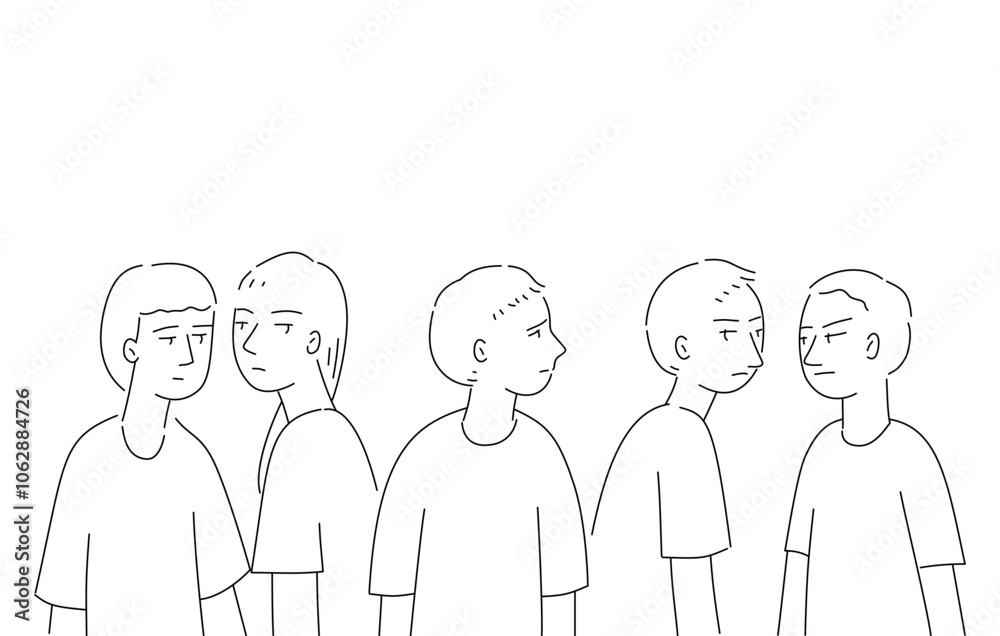 Silhouette of a boy get stress and sad emotion with stigma in children mental health concept.