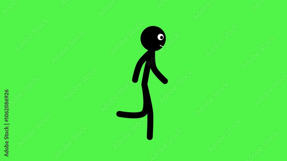 2D animation run on green screen - on Chroma Key Green Background Loop 2D animation run on green screen - on Chroma Key Green Background Loop