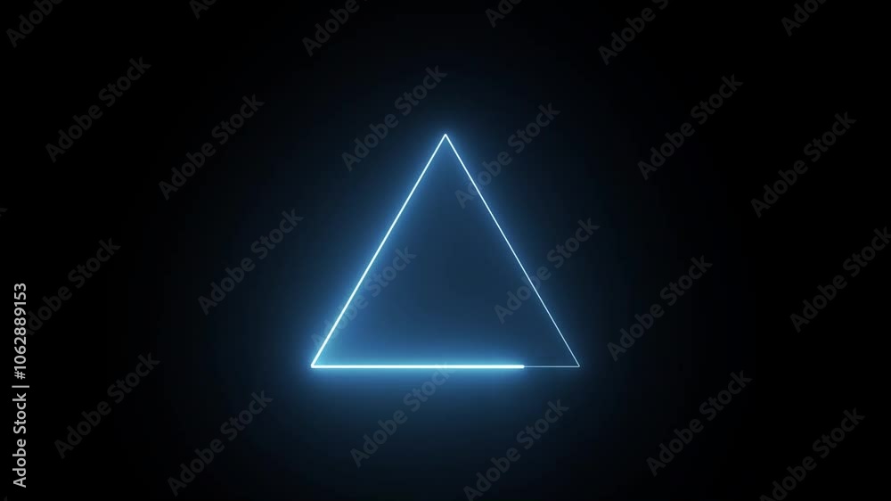 glowing triangle line spectrum seamless looping neon frame background animation
