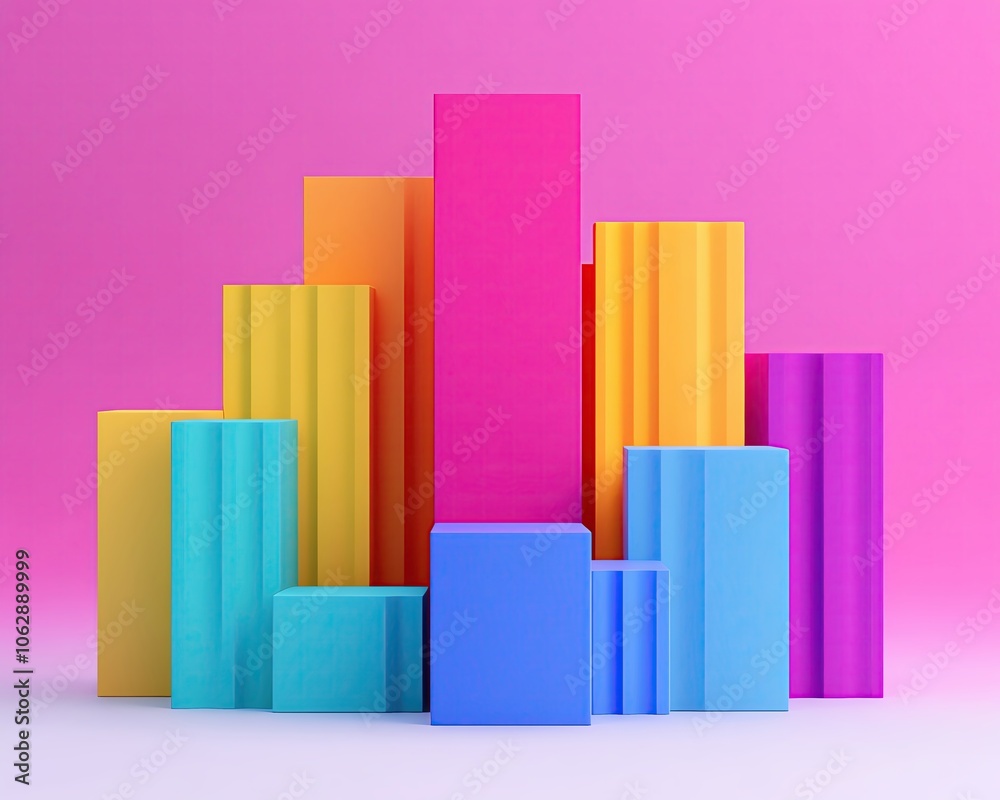 A vibrant abstract composition with bold geometric shapes in vivid colors, isolated on a white background, high resolution 8K A vibrant abstract composition with bold geometric shapes in vivid colors, isolated on a white background, high resolution 8K