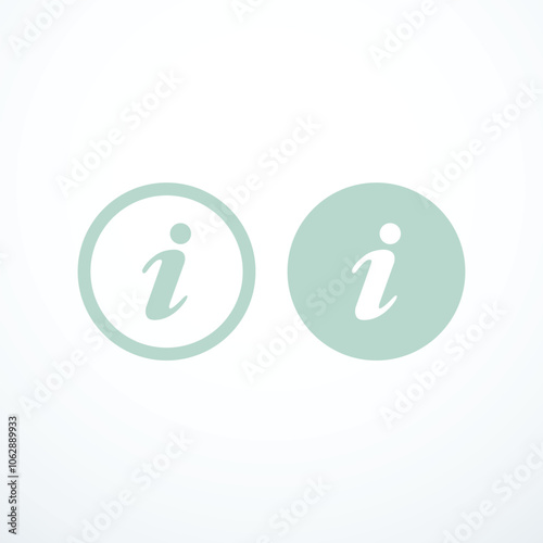 Information button icon set. Vector illustration