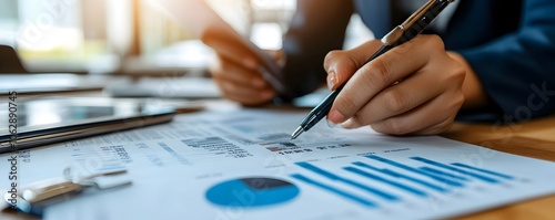 Businesswoman Reviewing Loa...