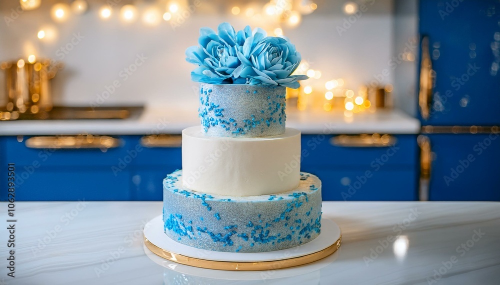 Fototapeta premium Birthday wedding cake celebration kitchen bakery