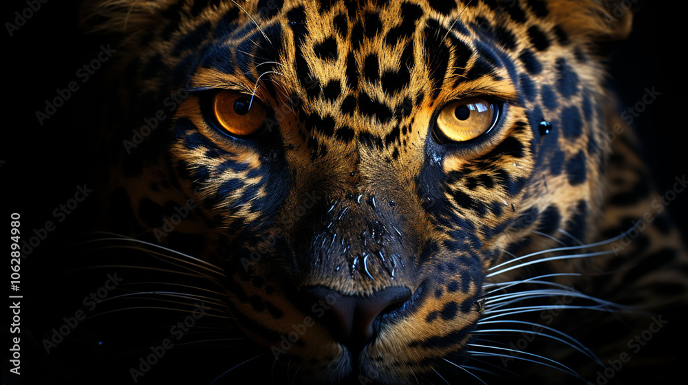 Obraz premium the Leopard with black background