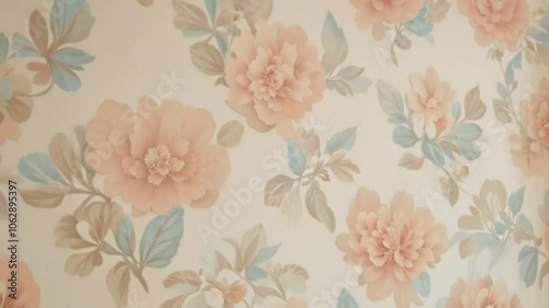 Wallpaper Mural Nostalgic Floral Wallpaper: Vintage Pattern with Faded Floral Prints Torontodigital.ca