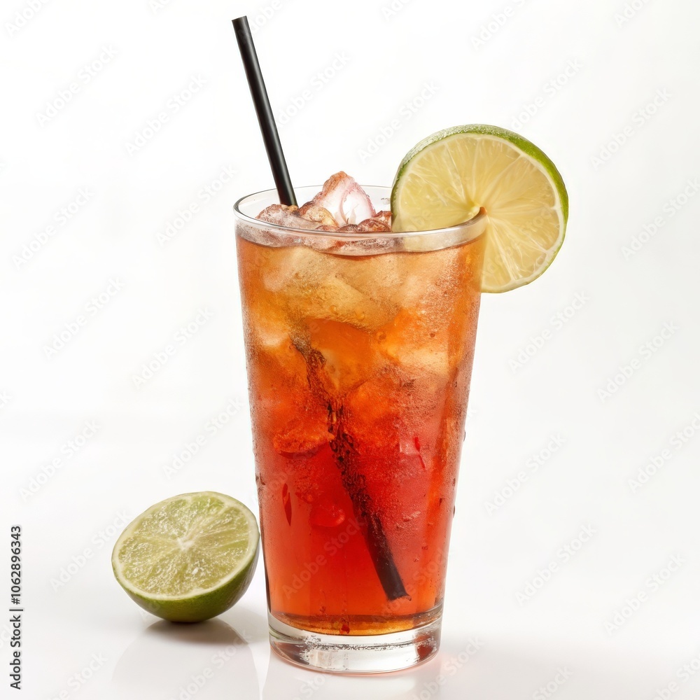 cocktail with ice and lime cocktail with ice and lime
