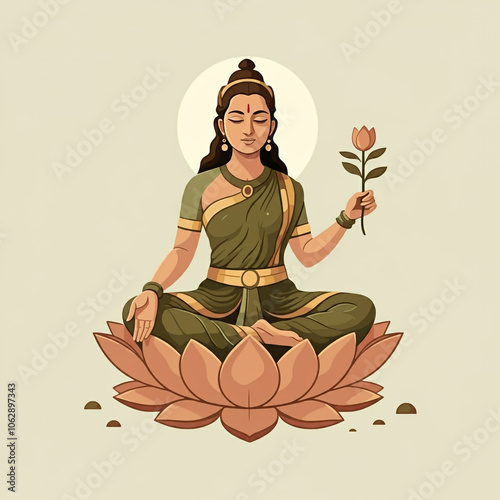 Hindu goddess holding a lot...