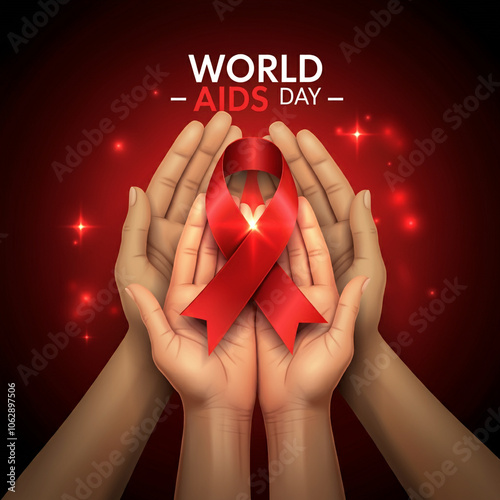 World AIDS Day with a red r...