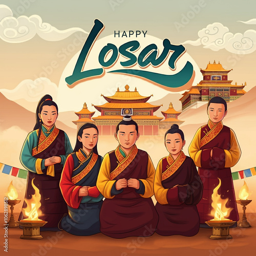 Losar Festival with people ...