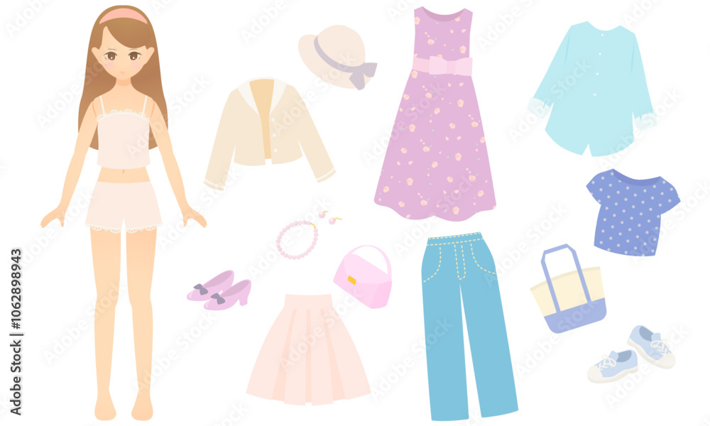 着せ替え人形のイラスト 着せ替え人形のイラスト
