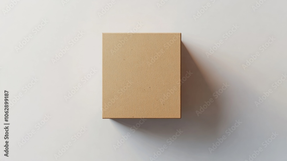 A minimalist cardboard box with no visible branding, centered on a plain white background A minimalist cardboard box with no visible branding, centered on a plain white background