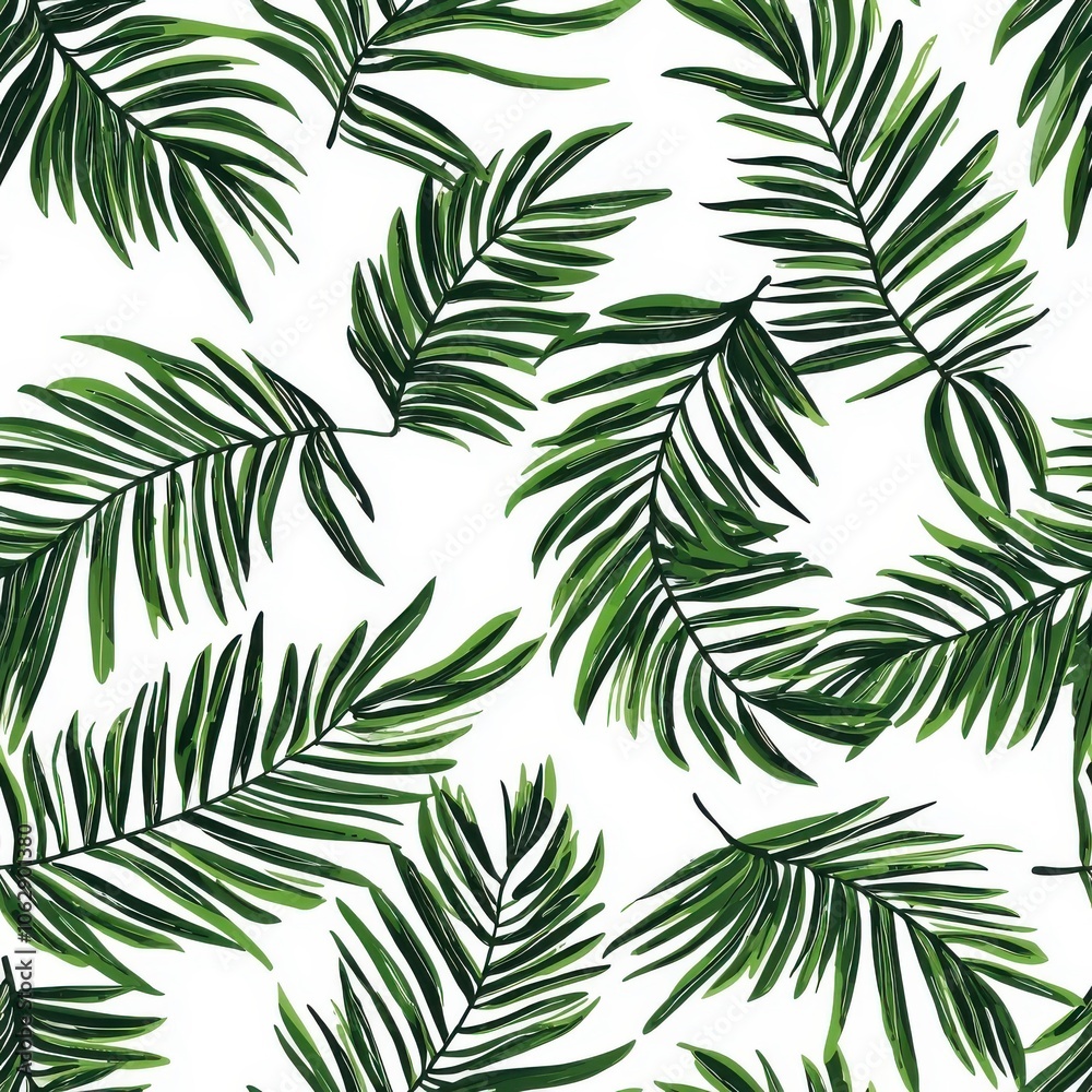 Seamless pattern tropical leaf, repeating design, playful and isolated on white. Seamless pattern tropical leaf, repeating design, playful and isolated on white.
