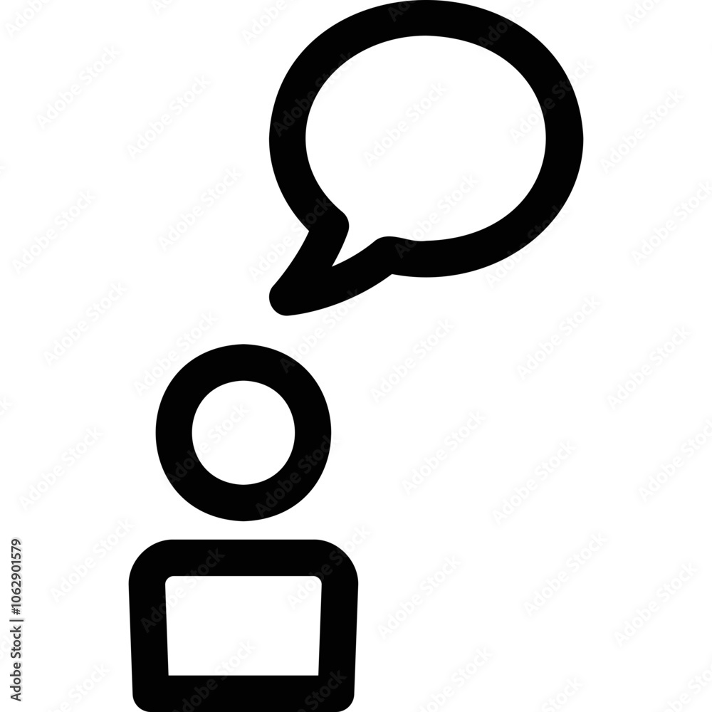 Simple vector icon on a theme man chat Simple vector icon on a theme man chat