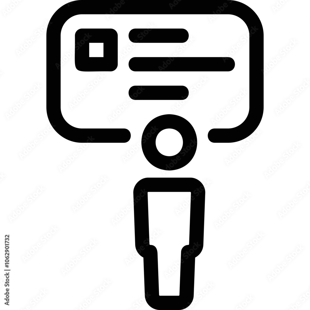 Simple vector icon on a theme speaker, person