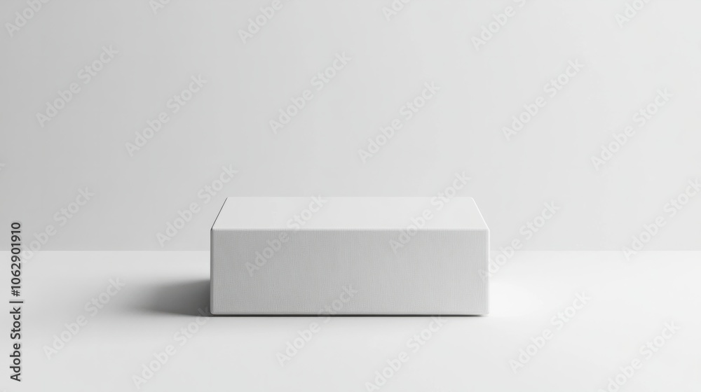 A minimalist, flat white box with rounded edges, sitting on a plain white background A minimalist, flat white box with rounded edges, sitting on a plain white background