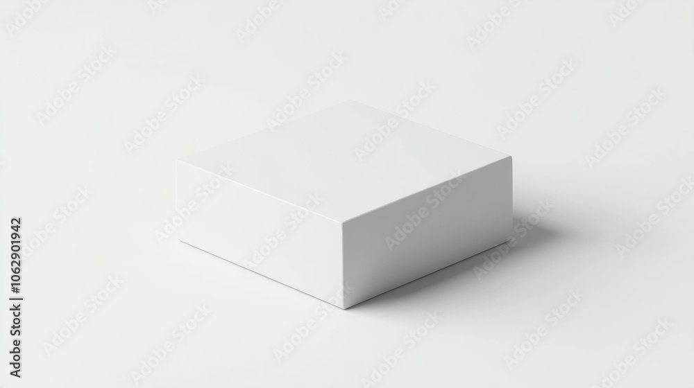 A minimalist, flat white box with rounded edges, sitting on a plain white background A minimalist, flat white box with rounded edges, sitting on a plain white background
