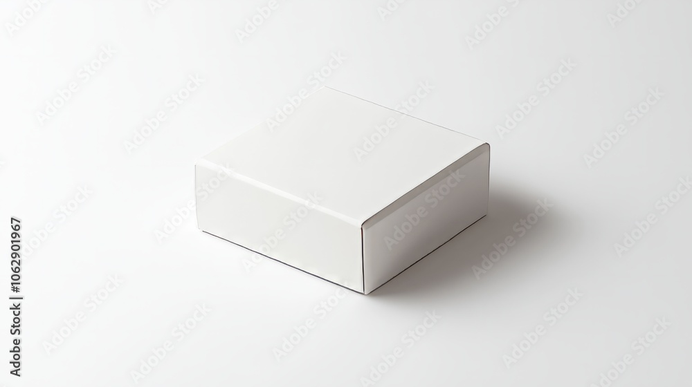 A minimalist, flat white box with rounded edges, sitting on a plain white background A minimalist, flat white box with rounded edges, sitting on a plain white background