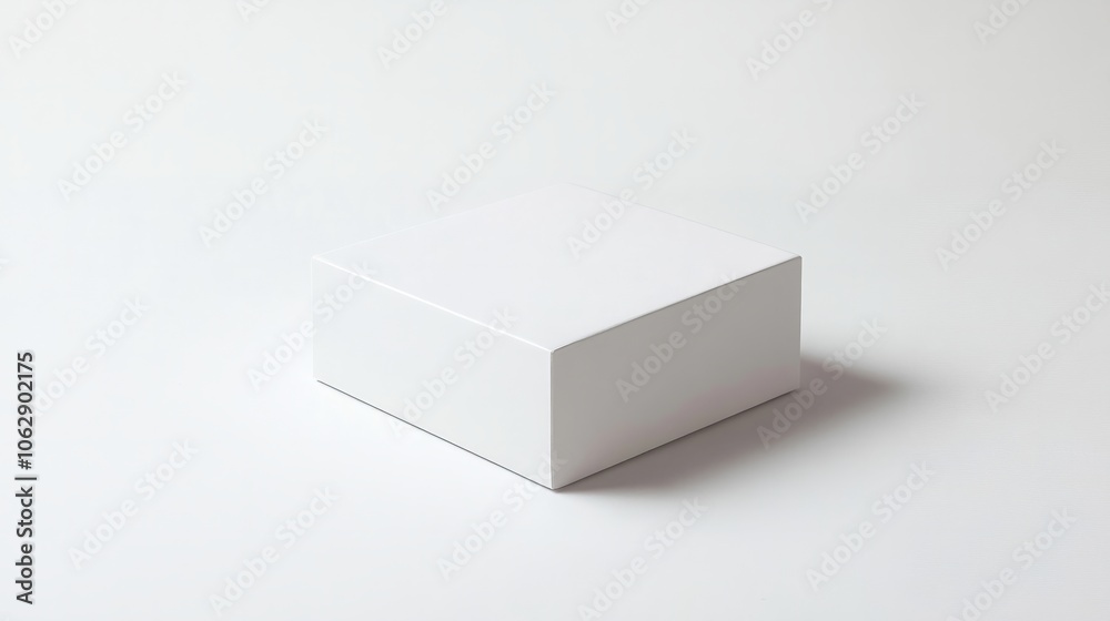 A minimalist, flat white box with rounded edges, sitting on a plain white background A minimalist, flat white box with rounded edges, sitting on a plain white background