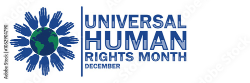 Universal Human Rights Month. December. Suitable for greeting card, poster and banner. Modern illustration