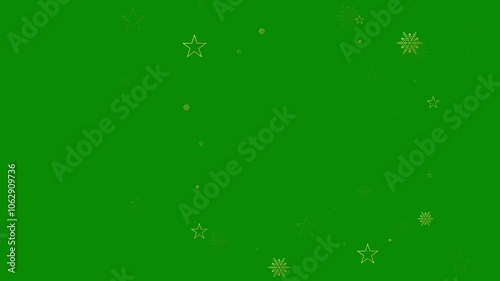 Falling stars and golden snowflakes green screen video template, easy to use in various projects. suitable for christmas and winter themes