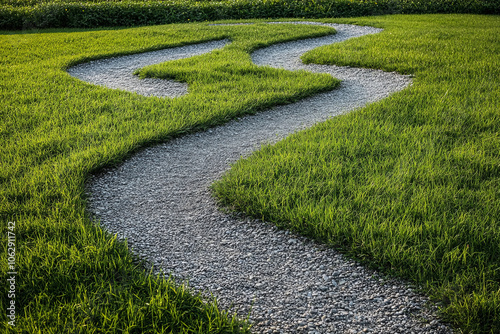 Abstract paths leading to a central point, representing decision-making photo