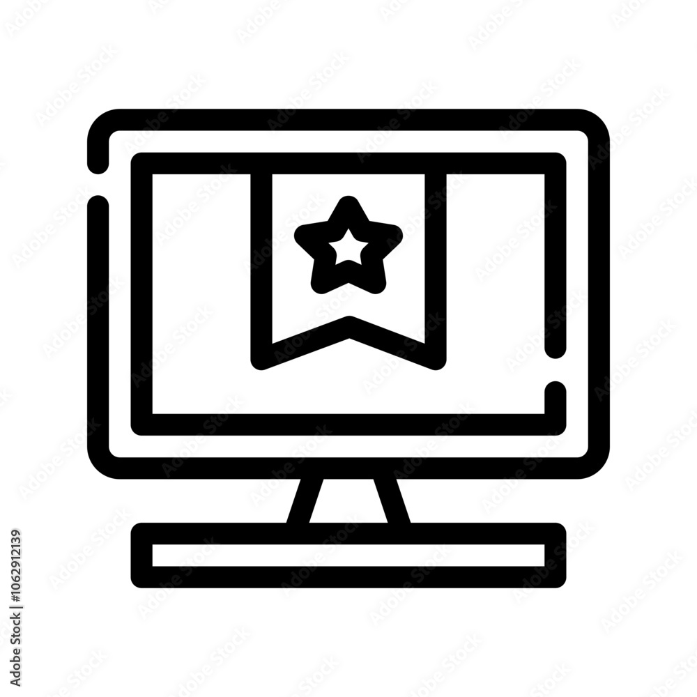 Icon Laptop With Style Outline
