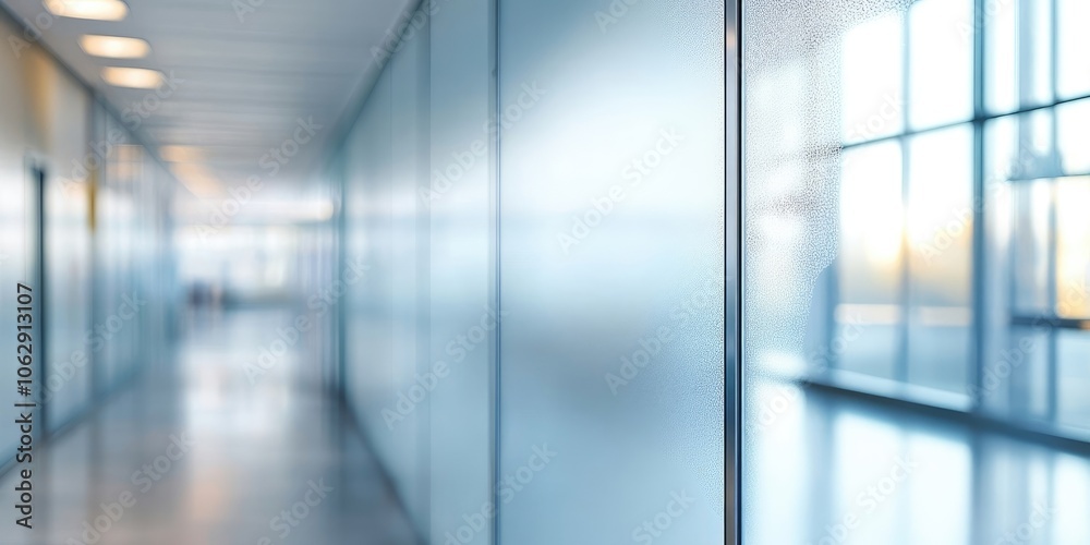 A frosted glass interior wall creates an abstract, blurred background ideal for use in banner or poster design, providing ample space for your text.