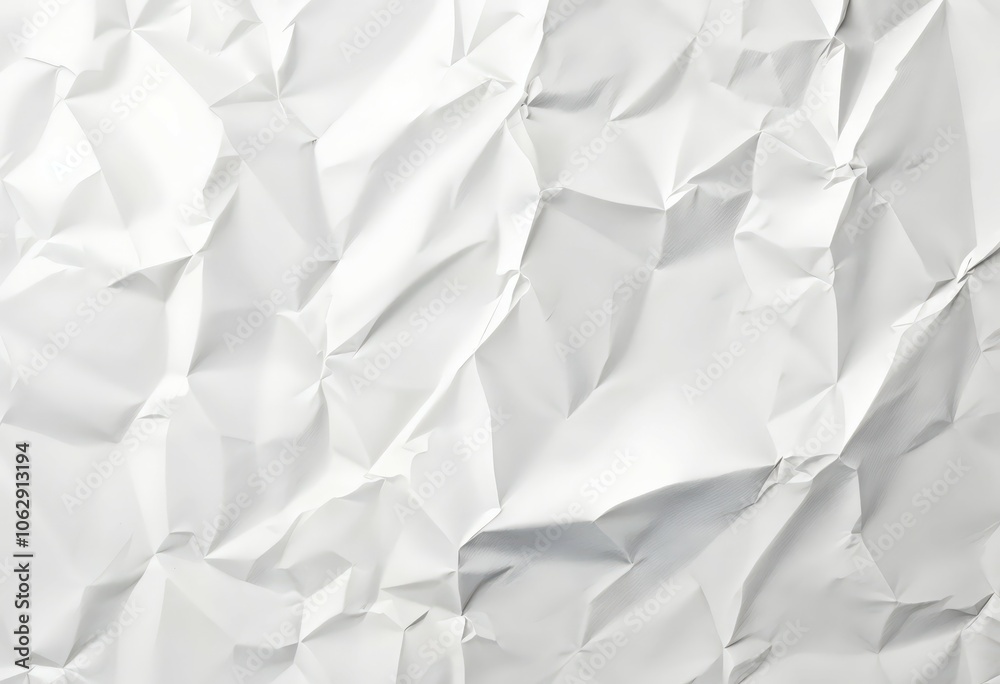 Crumpled Paper Texture: Light Gray, High-Contrast Wrinkled Surface Crumpled Paper Texture: Light Gray, High-Contrast Wrinkled Surface