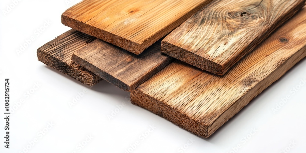 Wooden boards set against a white backdrop.