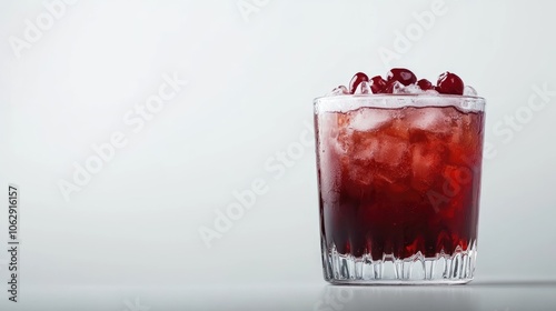 Wallpaper Mural Refreshing red bean drink in a glass, creating an inviting visual against a minimalist white background. Capture the enticing texture and color of red bean drink with ample copy space. Torontodigital.ca