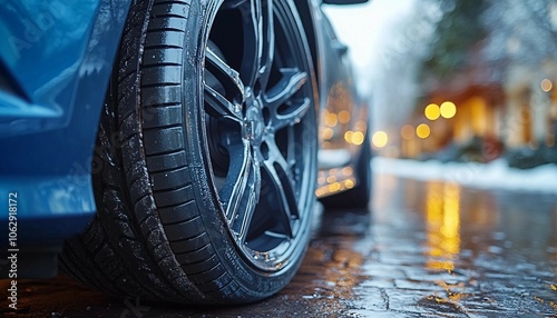 Wallpaper Mural Close-up, tyre or tire thread for automobile industry, sales and mechanic. Car wheel, repair or service for vehicle safety and product purchase, tire close-up, automobile tire Torontodigital.ca