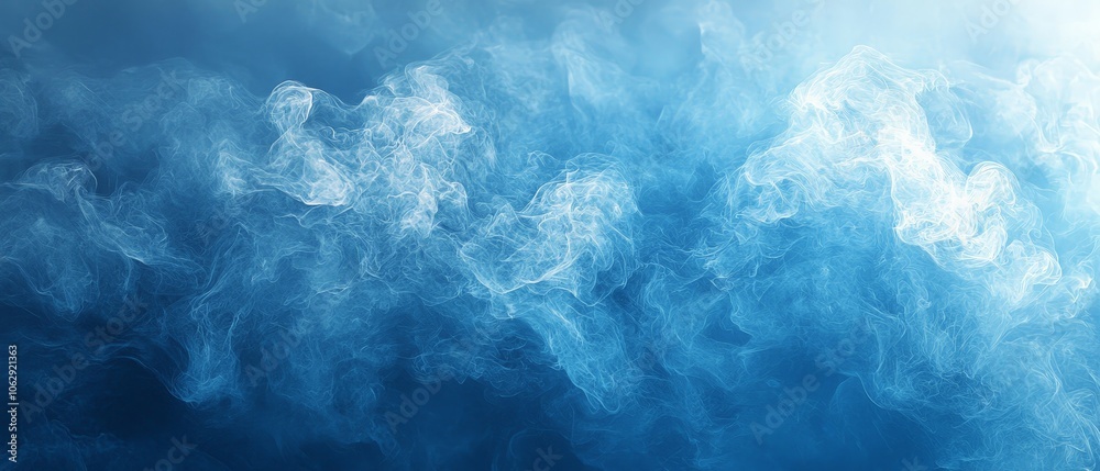 A swirling blue mist creates an ethereal and calming atmosphere. A swirling blue mist creates an ethereal and calming atmosphere.