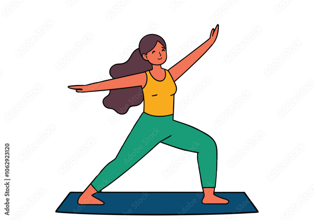 Young woman doing yoga. Hand drawn style vector design illustrations.
Young woman doing yoga. Hand drawn style vector design illustrations.