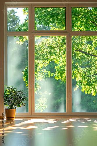 Smart glass windows that adjust tint to reduce energy usage photo