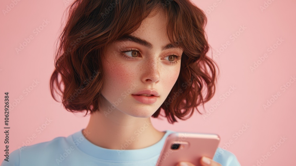 The Stylish Woman with Smartphone