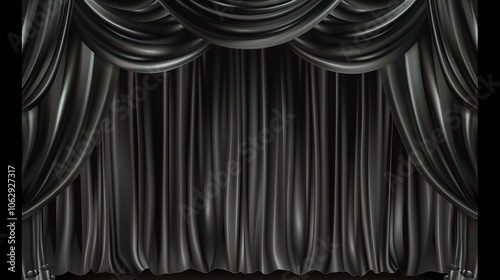 Stage Performance with Black Curtain Background - a dramatic and captivating visual. The stage performance against the black curtain background creates an intense and engaging scene