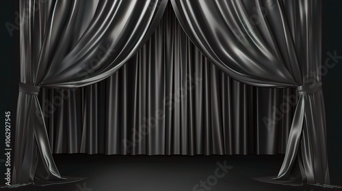 Stage Performance with Black Curtain Background - a dramatic and captivating visual. The stage performance against the black curtain background creates an intense and engaging scene