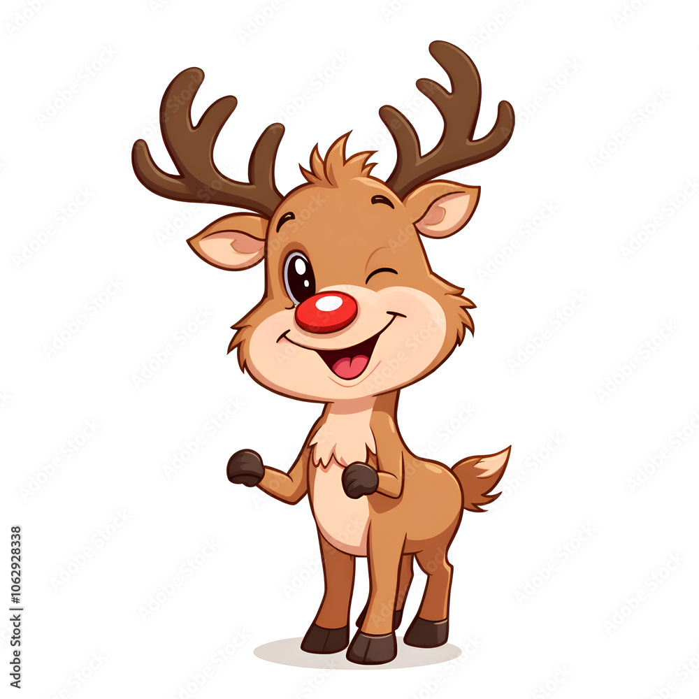 Embrace the joy of the holiday season with this adorable reindeer character , digital illustration of character design concept. Embrace the joy of the holiday season with this adorable reindeer character , digital illustration of character design concept.