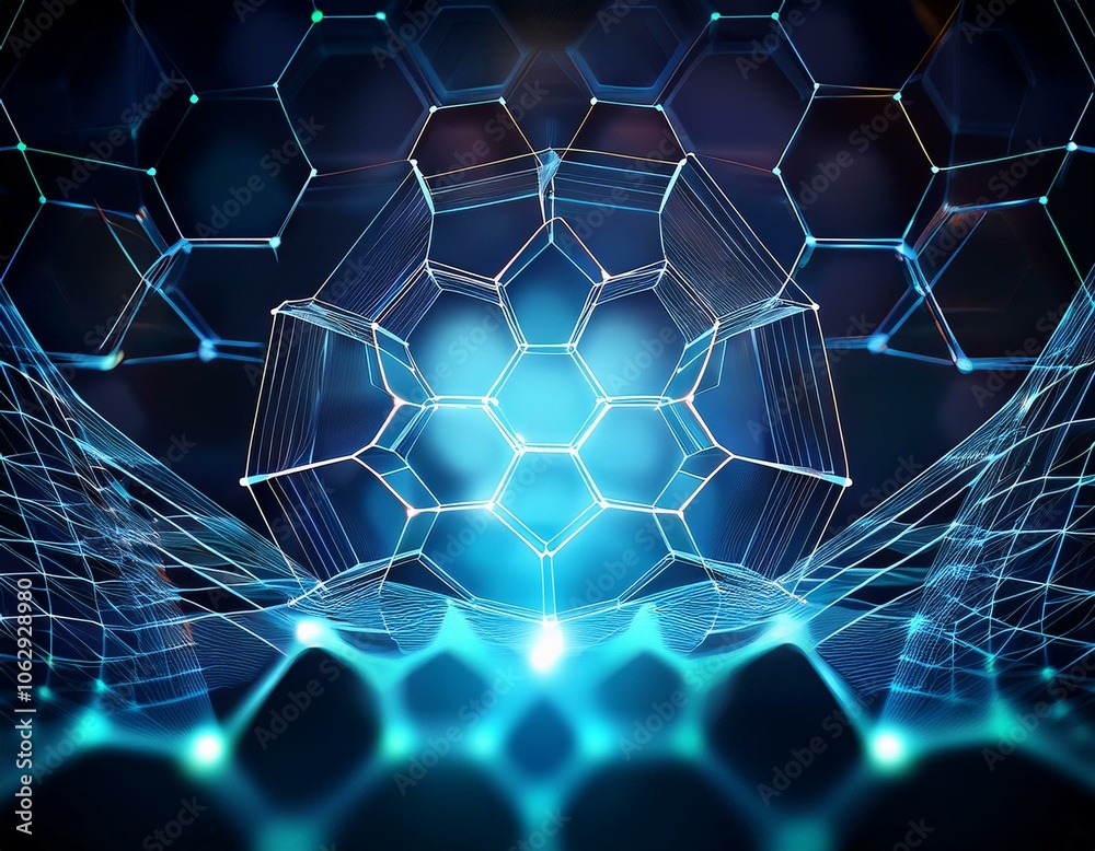 Obraz premium Abstract hexagon background with connection lines for a futuristic medical or scientific layout, ideal for technology-themed projects