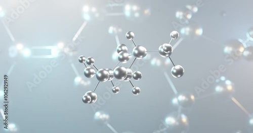 Gluconolactone rotating 3d molecule, molecular structure of e575, seamless video