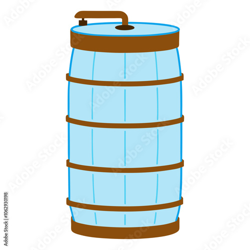 Water Barrel vector illustration 