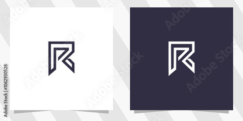 letter pr rp logo design vector