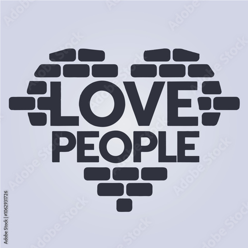 Heart logo and people design, Charity and support vector concept, love and happy life vector illustration.
